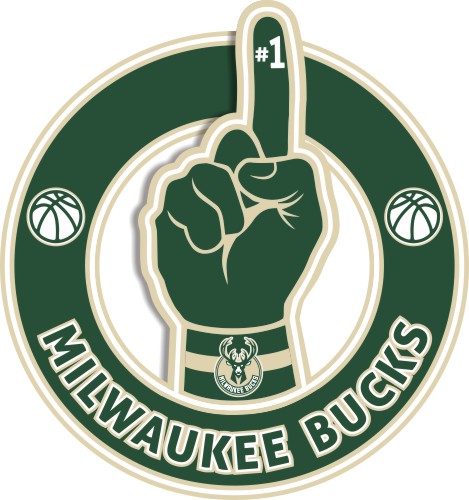 Number One Hand Milwaukee Bucks logo iron on paper